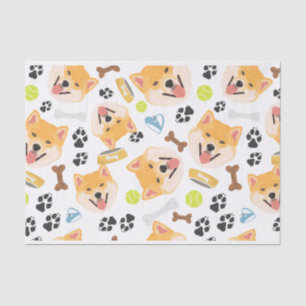 Lächelnder Hund Shiba Inu Seidenpapier