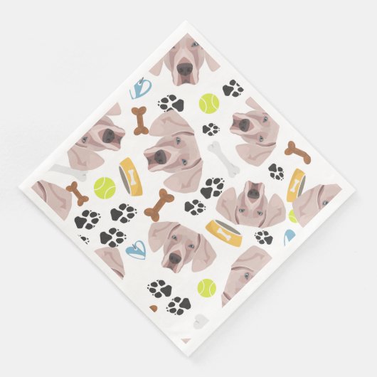 Lächelnder Hund Weimaraner Serviette (Ecke)