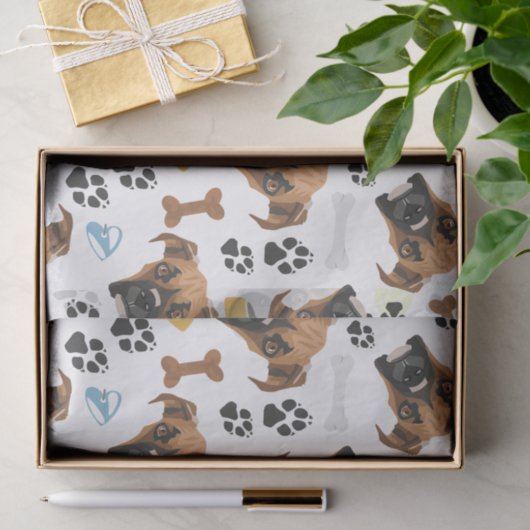 Lächelnder Hundeboxer Seidenpapier (Geschenk)