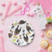 Lächelnder Hundedobermann Pappteller (Party)