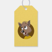 Lächelnder Hyena-Cartoon Geschenkanhänger (Rückseite)