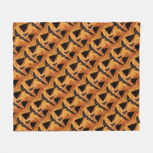 Lächelnder Jack-O-Lanterns Fleece Blanket (Vorderseite (Horizontal))