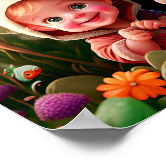 Lächelnder Junge 3d Poster (Ecke)