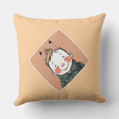 Lächelnder Junge mit Hasenohren Kindliche Freude  Kissen (Rückseite)