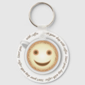 Lächelnder Kaffee Schlüsselanhänger (Vorderseite)