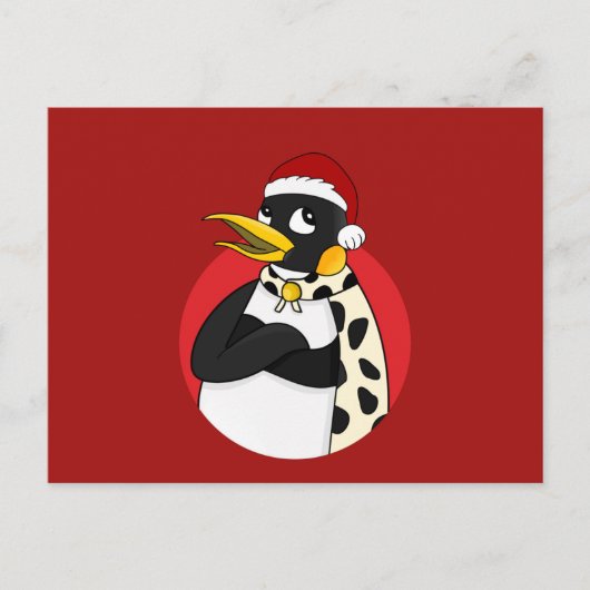 Lächelnder Kaiser Pinguin Weihnachten Cartoon Post Postkarte (Vorderseite)