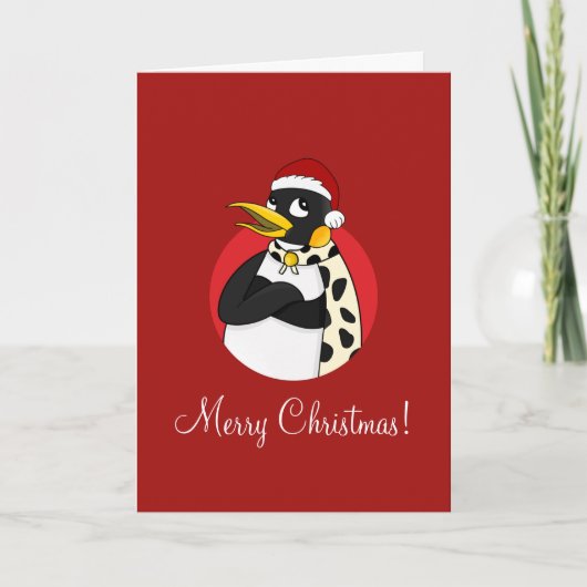 Lächelnder Kaiser Pinguin Weihnachten Cartoon Urla (Vorderseite)