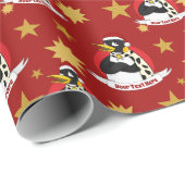 Lächelnder Kaiser Pinguin Weihnachten Cartoon Wrap Geschenkpapier (Rolleneckpunkt)