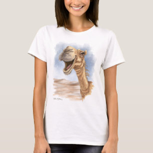 Lächelnder Kamel-Wasserfarben-Cartoon T-Shirt