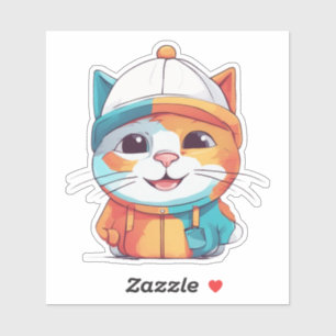 Lächelnder Katzenhut Clipart Aufkleber