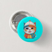 Lächelnder Katzenhut Clipart Button (Vorne & Hinten)