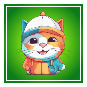 Lächelnder Katzenhut Clipart Fotodruck