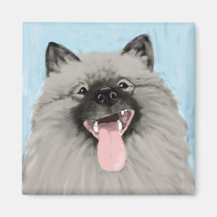 Lächelnder Keeshond Magnet
