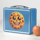 Lächelnder Keks. Metall Brotdose (Beispiel)