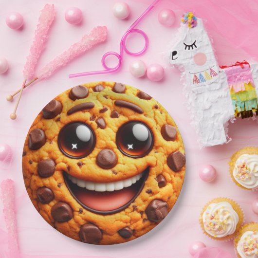 Lächelnder Keks. Pappteller (Party)