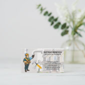 lächelnder Klempner | Blockierte Rohre | Wrenches Visitenkarte (Stehend Vorderseite)