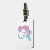 Lächelnder Koch mit Mustache und Serviertablett Gepäckanhänger (Vorderseite vertikal)