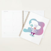 Lächelnder Koch mit Mustache und Serviertablett Planer (Anzeige)