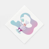 Lächelnder Koch mit Mustache und Serviertablett Serviette (Ecke)