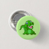 Lächelnder Krokodile-Cartoon-64836 Button (Vorne & Hinten)
