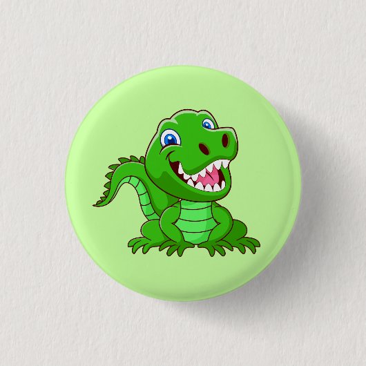 Lächelnder Krokodile-Cartoon-64836 Button (Vorderseite)