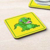 Lächelnder Krokodile-Cartoon-64836 Getränkeuntersetzer (Linke Seite)