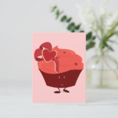 Lächelnder Kuchen mit Herzdekoration Postkarte (Stehend Vorderseite)