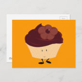 Lächelnder Kuchen mit Schokolade Blume Zuckerguss Postkarte (Vorne/Hinten)