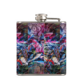 Lächelnder Kunstkrieger Flachmann (Rückseite)