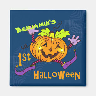 Lächelnder Kürbis 1. Halloween Magnet