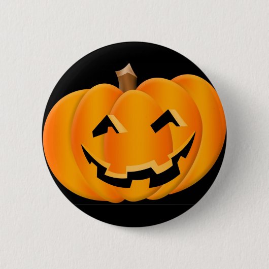 Lächelnder Kürbis-Knopf Halloweens Button (Vorderseite)