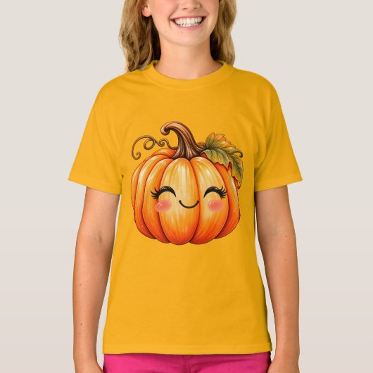 Lächelnder Kürbis T-Shirt (Vorderseite)