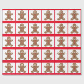 Lächelnder Lebkuchen-Mann Geschenkpapier (Flach)
