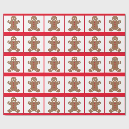 Lächelnder Lebkuchen-Mann Geschenkpapier (Flach)