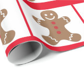 Lächelnder Lebkuchen-Mann Geschenkpapier (Rolleneckpunkt)