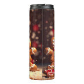Lächelnder Lebkuchenmann Thermosbecher (Rückseite)