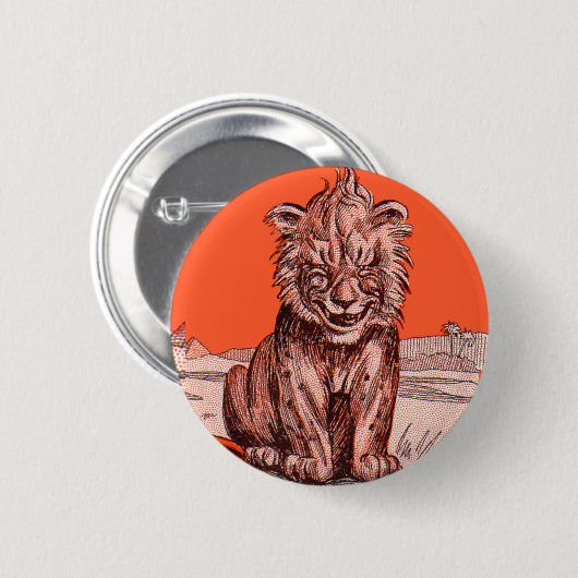 lächelnder Löwe Button (Vorne & Hinten)