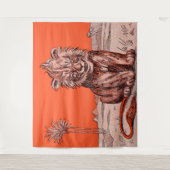 lächelnder Löwe Wandteppich (Vorderseite)