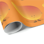Lächelnder Mango-Charakter Geschenkpapier (Rolleneckpunkt)