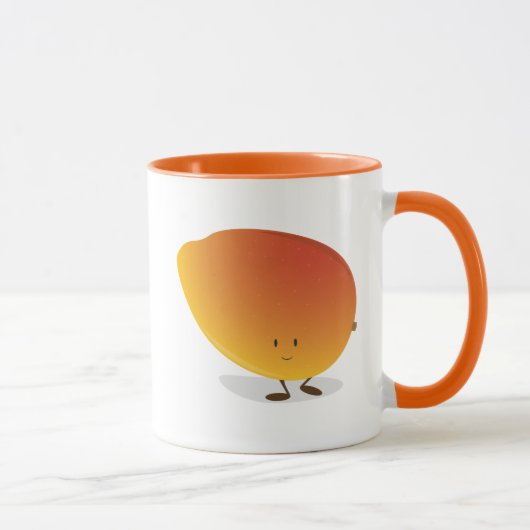 Lächelnder Mango-Charakter Tasse (Rechts)