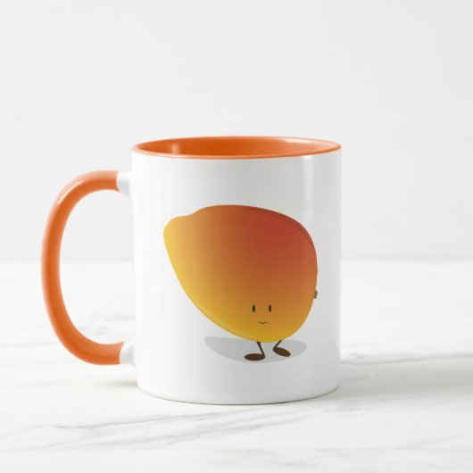 Lächelnder Mango-Charakter Tasse (Links)