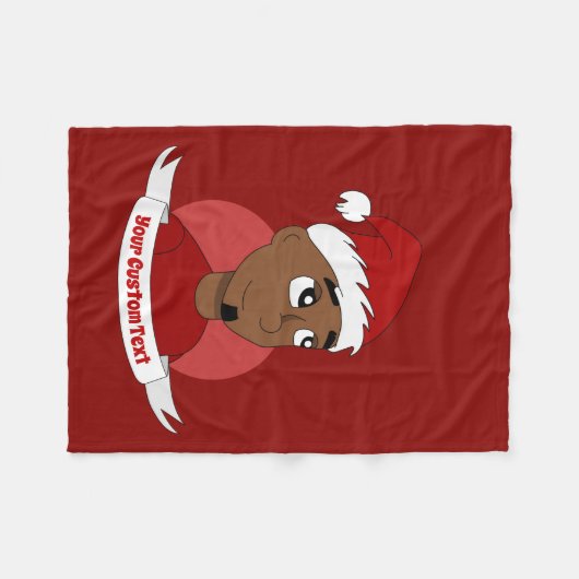 Lächelnder Mann Weihnachts-Cartoon Fleecedecke (Vorderseite (Horizontal))