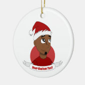 Lächelnder Mann Weihnachts-Cartoon Keramik Ornament (Links)