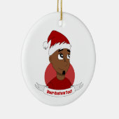 Lächelnder Mann Weihnachts-Cartoon Keramik Ornament (Rechts)