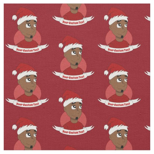 Lächelnder Mann Weihnachts-Cartoon Stoff (Nahaufnahme)