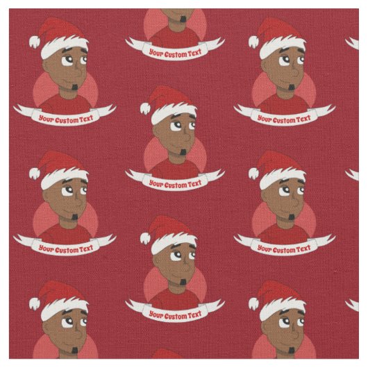 Lächelnder Mann Weihnachts-Cartoon Stoff (Nahaufnahme)