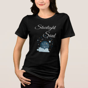 lächelnder Mond mit Sternen fröhliche träumerische Tri-Blend Shirt