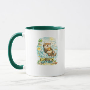 Lächelnder Otter Süße Strand-Kaffeetasse Tasse