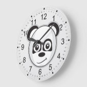 Lächelnder Panda Große Wanduhr (Winkel)