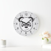 Lächelnder Panda Große Wanduhr (Zuhause)